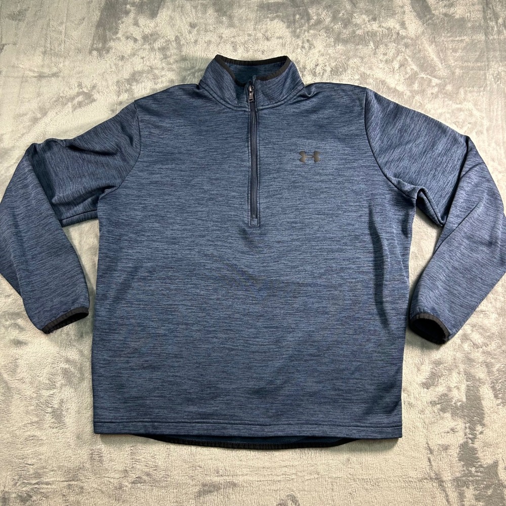 Under Armour Men's Loose Fit 1/4 Zip Pullover Sweatshirt‎ Blue Medium
